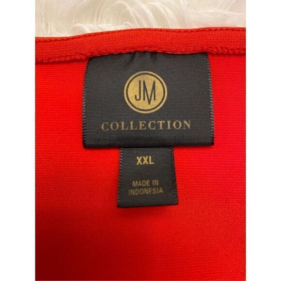 🎉Host Pick🎉JM Collection SZ XXL Woman’s Beautiful Red Paisley Blouse - Picture 4 of 10